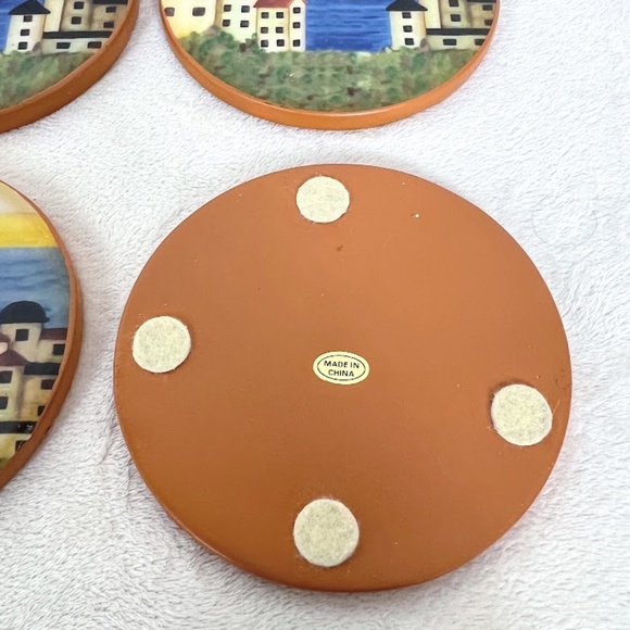 Ocean Town Terracotta Ceramic Coasters Set of 4 🎉Host Pick 🎉 - Picture 5 of 5
